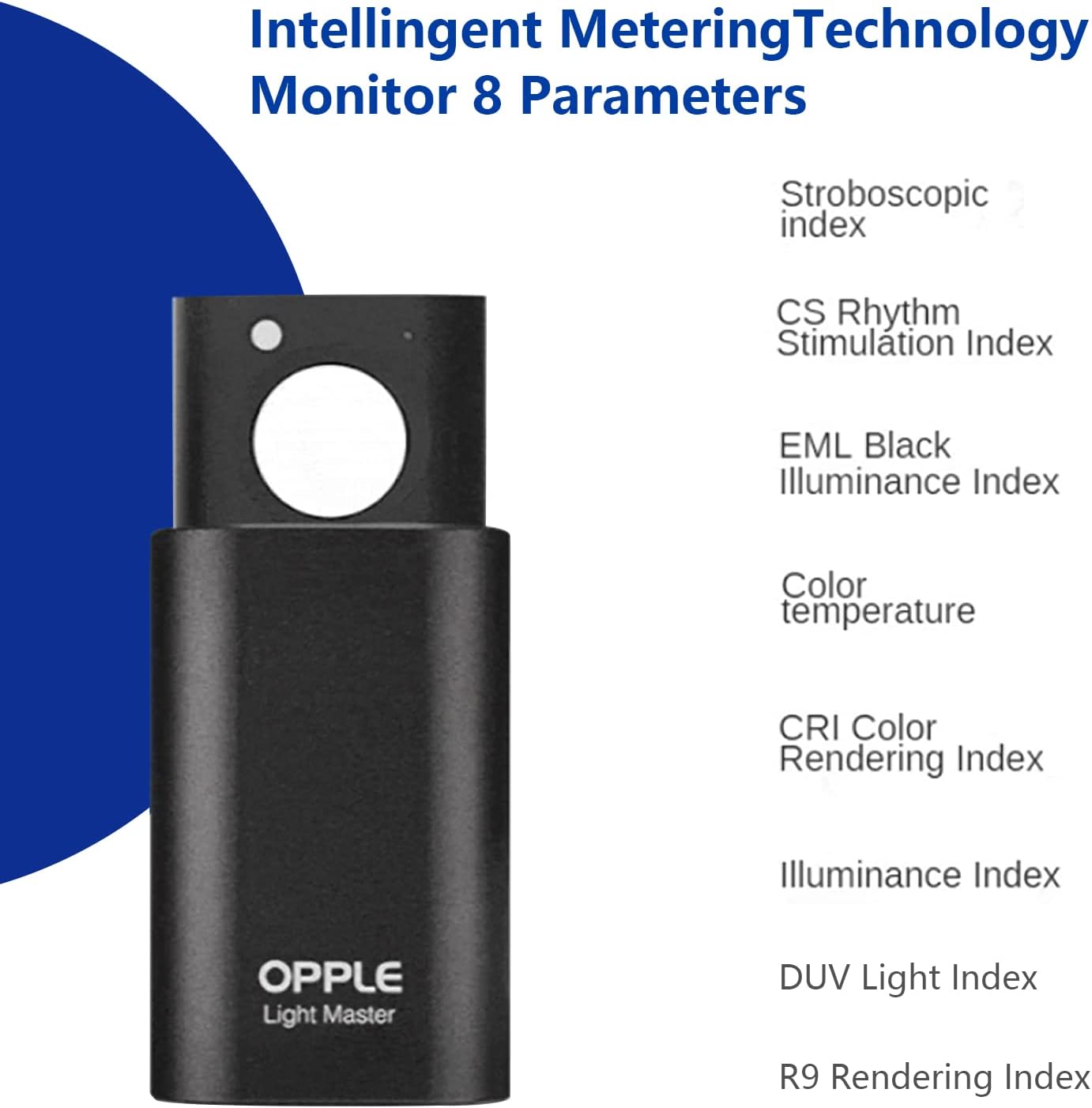 OPPLE Light Master 4 Light Meter, Digital Light Meter Light Lux Meter Illuminometer Motion Sensor Bluetooth APP LED Lighting Sensor Tester for CCT CRI Flicker DUV Measurement Rechargeable with Type-C