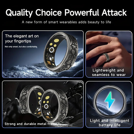 Smart Ring Heart Rate Blood Oxygen Sleep Pedometer Multi Sports Smart Photography Ring Wearable Fitness Health Tracker