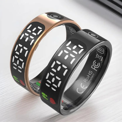 Hochwertige Chipsteuerung Touchscreens Smart Rings Herzfrequenzüberwachung Blutsauerstoff Schlaf-Tracking Bluetooth Wasserdicht